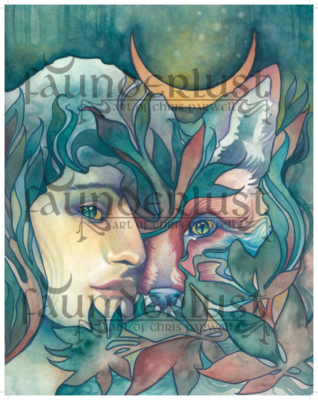 Luna Blu Faunderlust Watercolor Art Print
