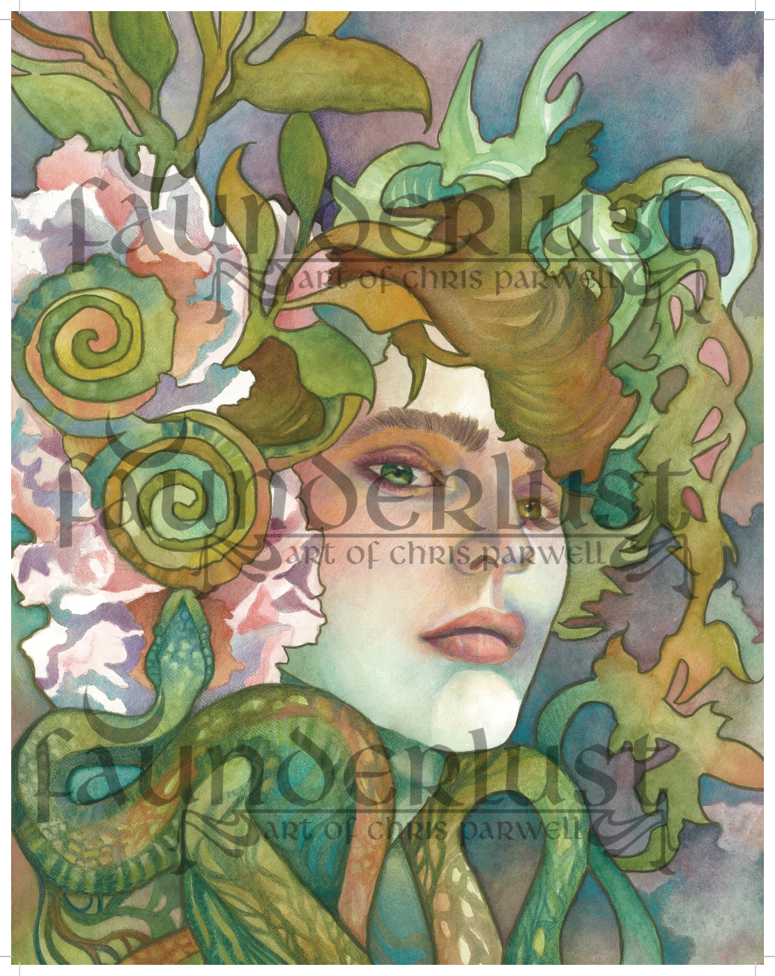 Ophidian Faunderlust Watercolor Art Print