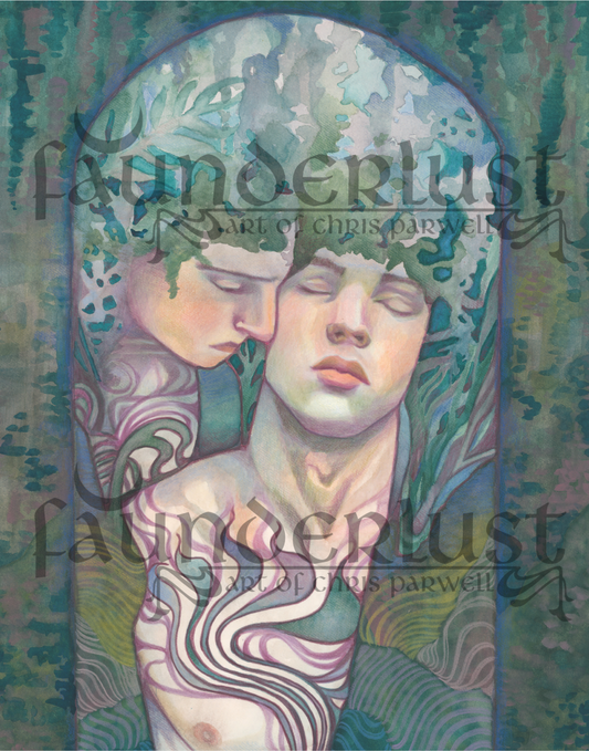 Beneath Amethyst Waves Faunderlust Watercolor Art Print