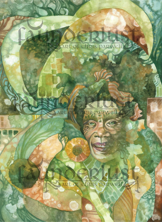 She Weaves Skin to Root and Bloom Faunderlust Crone Art Print